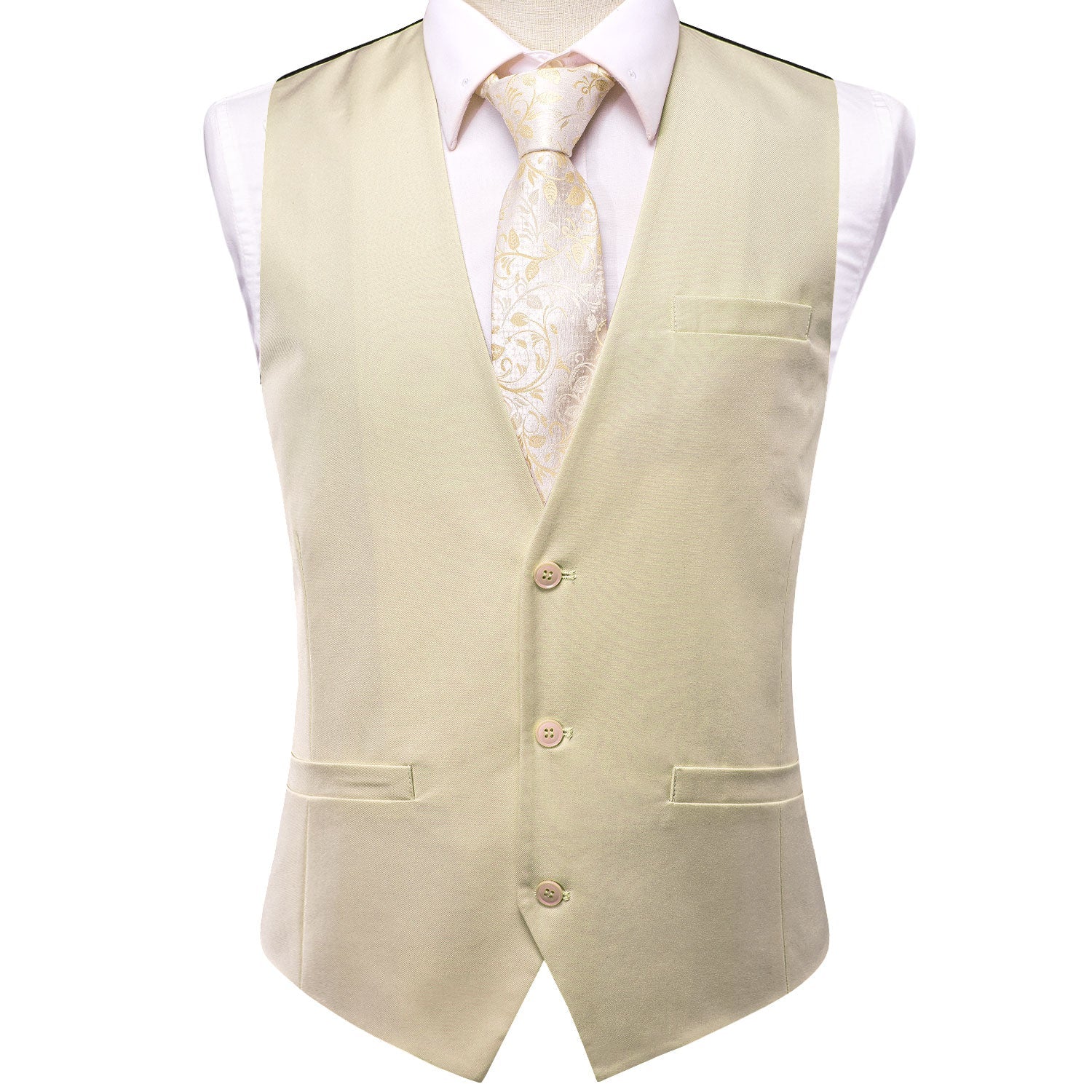 New Light Yellow Silk Single Vest Waistcoat – Modern Man Boutique