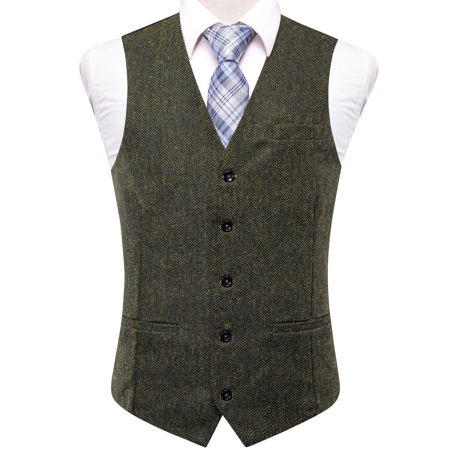 New Emerald Green Solid Wool Silk Single Vest Waistcoat – Modern
