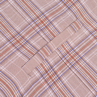New Pink Orange Plaid Silk Single Vest Waistcoat