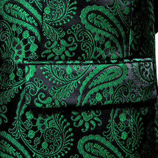 New Black Green Paisley Men's Blazer
