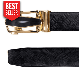 Luxury Golden Black Buckle Genuine Leather Belt Belts