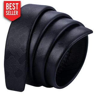 New Golden Watch Design Buckle Luxury Black Leather Belt Belts