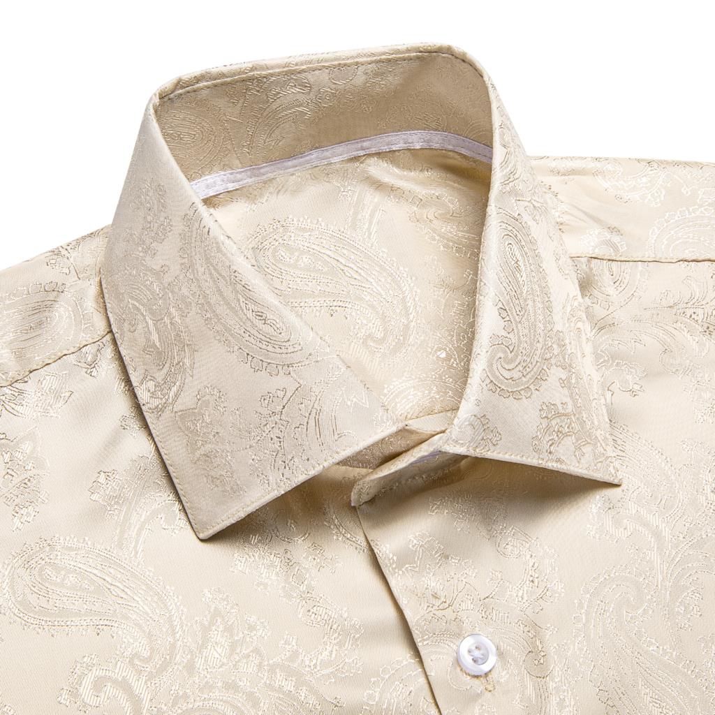 Ivory Champagne Paisley Silk Long Sleeve Shirt – Modern Man Boutique Ivory Champagne Paisley Silk Long Sleeve Shirt – Modern Man Boutique